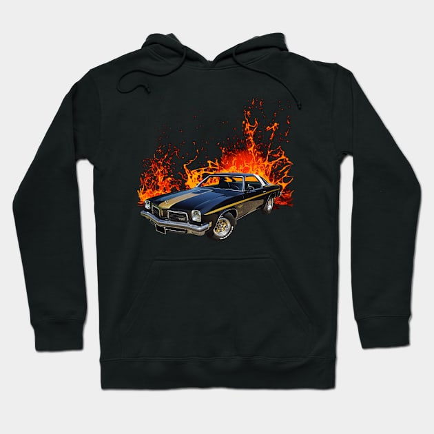 1974 Hurst Olds Cutlass 442 in our lava series on front and back Hoodie by Permages LLC